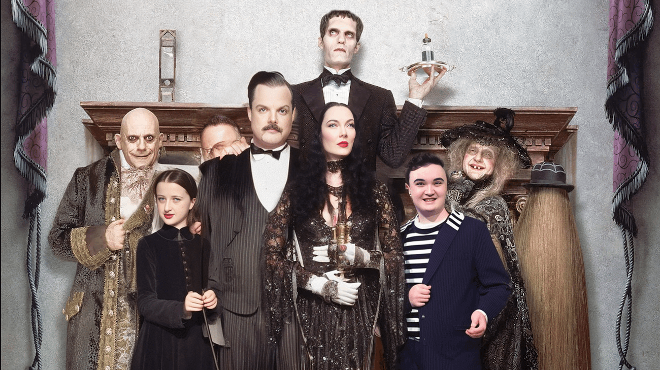 AI generated portrait of a family as the Addams family