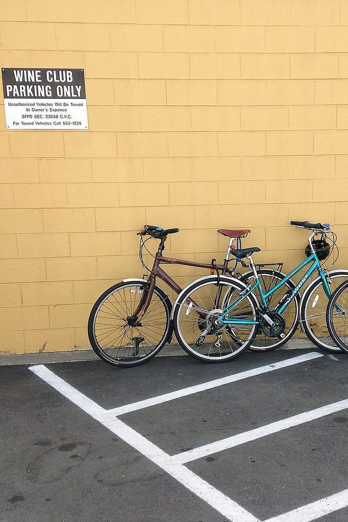 Bicycles parked in front of winery